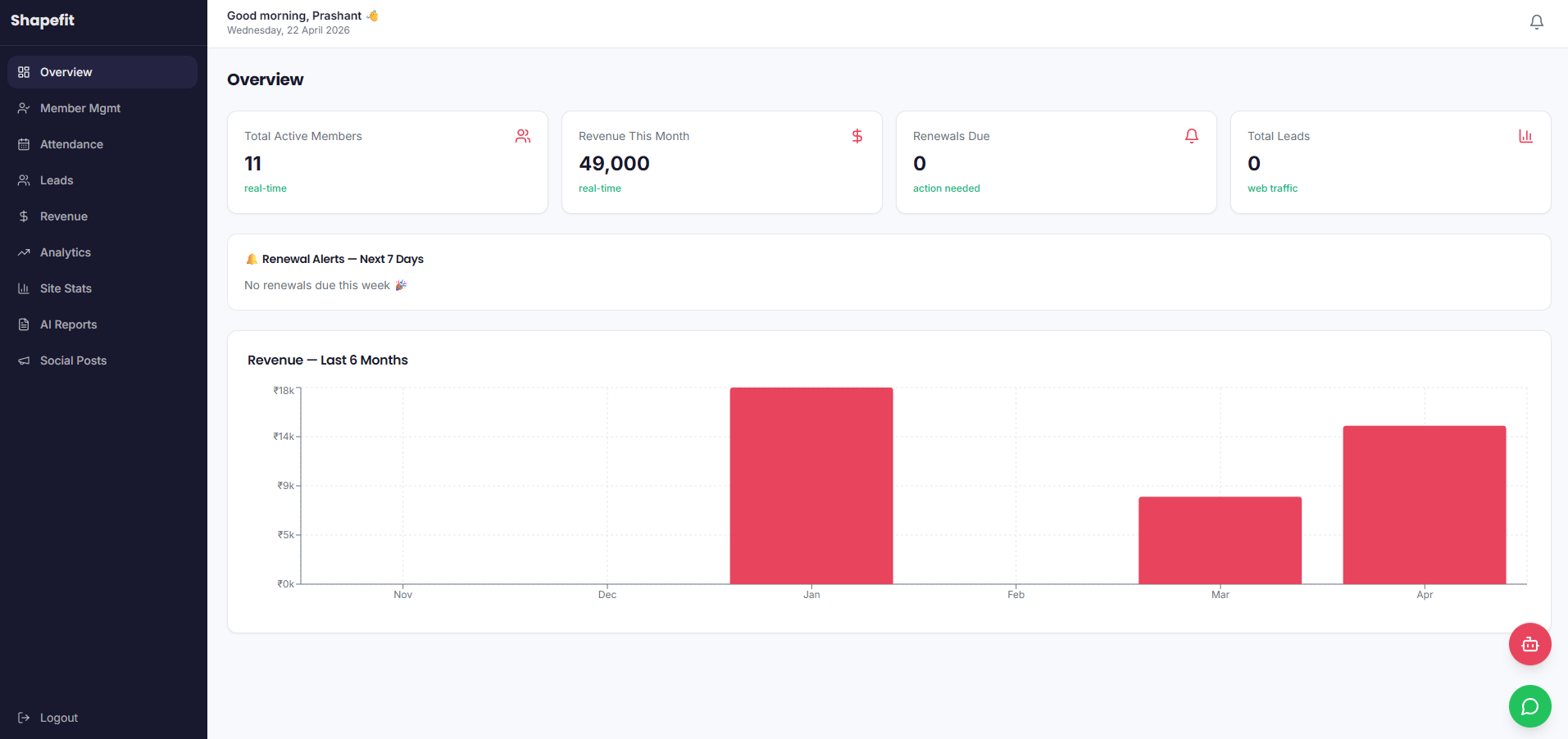 GymOS SaaS platform by Growsia - gym operations web software